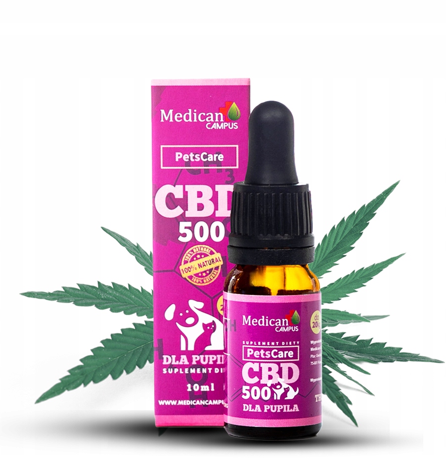 Levně Cbd konopný olej 500 pro psa kočky na bolest, stres