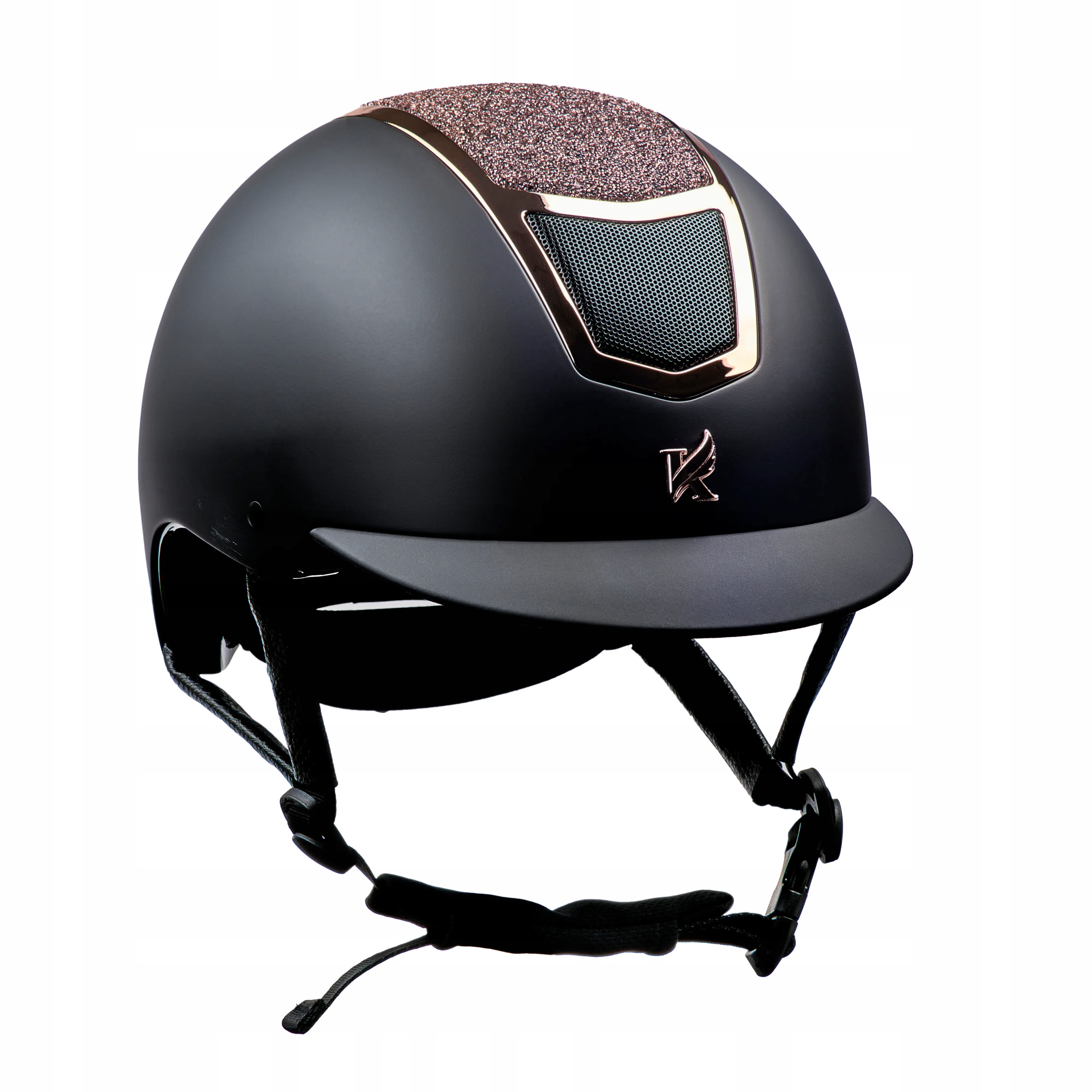 Kask jeździecki Shires Karben Valentina regulowany czarny/rosegold 53-55