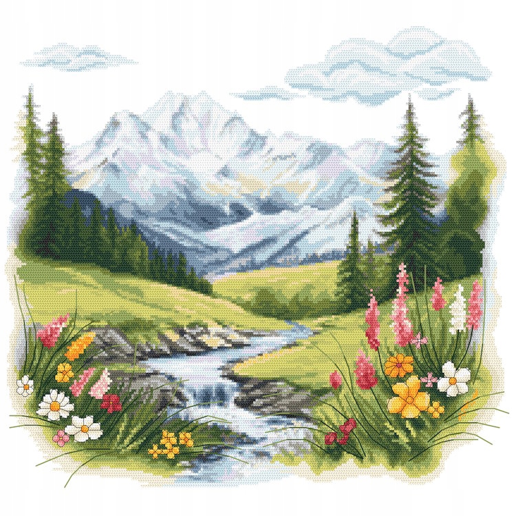 Křížková výšivka Vyšívací sada Alpská louka