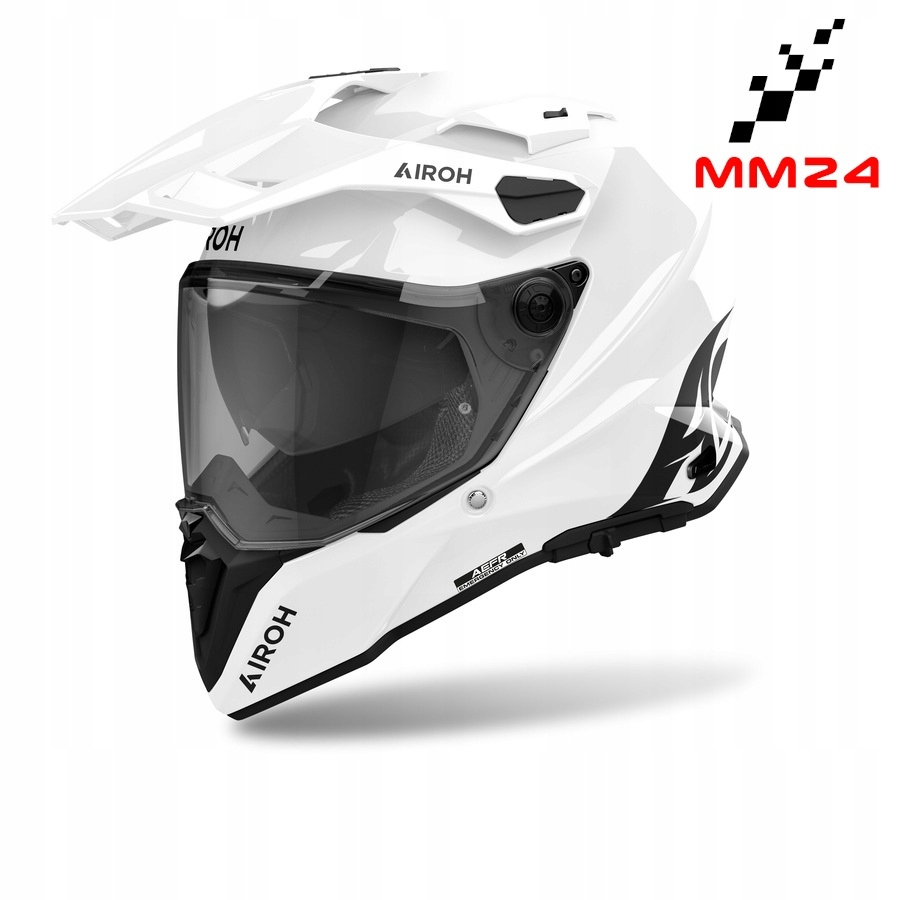 Motocyklová Prilba Airoh Commander 2 White Gloss Daszek Blenda Pinlock r. XL