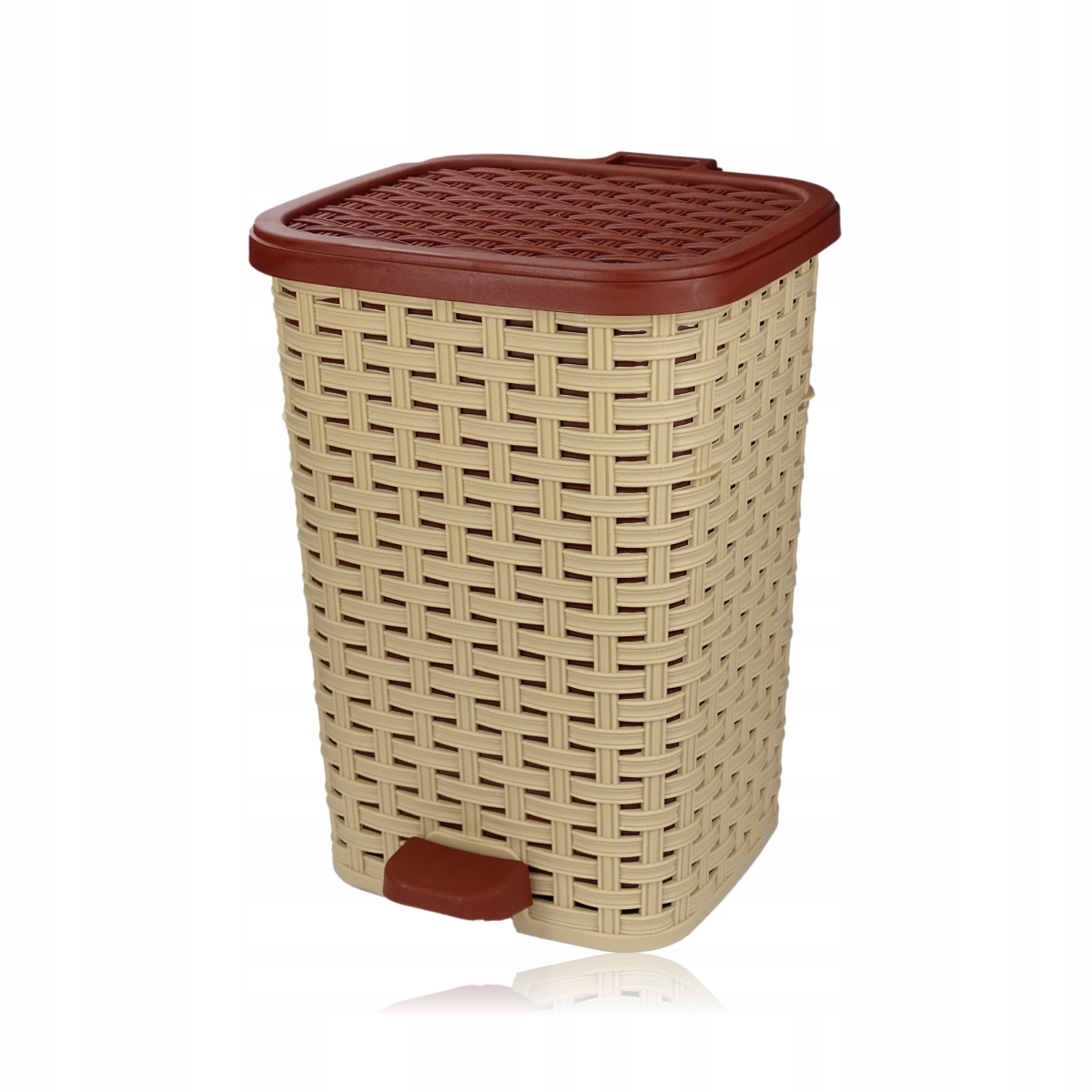 

Pojemnik Kosz z pedałem Rattan Ażurowy 12 l Beżowy