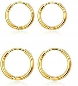 

Kolczyki Złote Kółka 2 pary 14 ,16 mm Stal 316 L