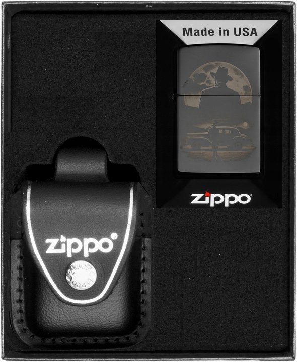 Sada Zippo Zapalovač Vintage Car And Man Design Dárkový No3