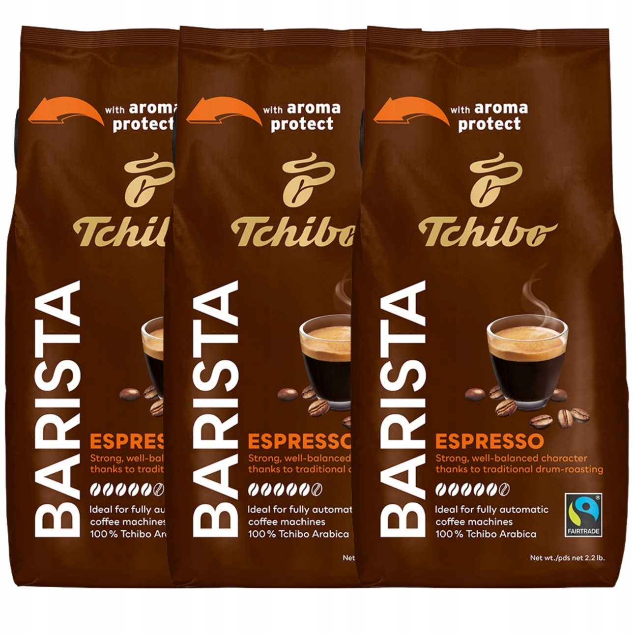Levně Tchibo Barista Espresso Káva Zrnková 1kg x3 Arabika