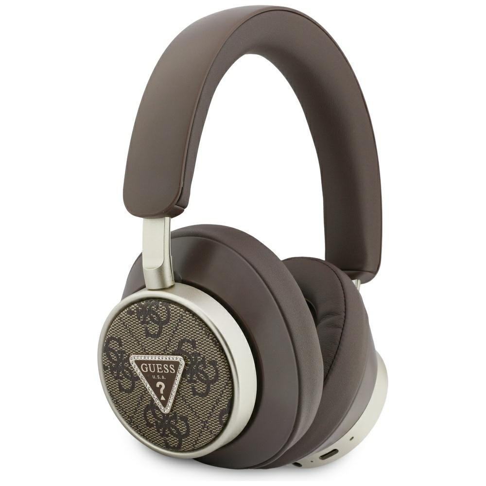 Slúchadlá na uši Guess 4G Triangle Logo Bluetooth Enc hnedé
