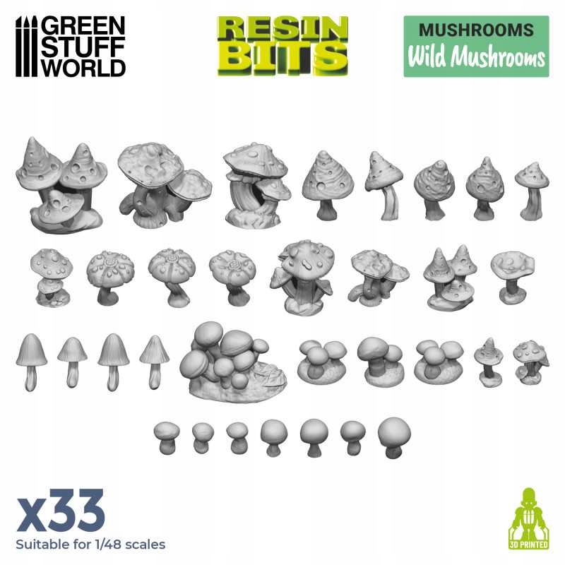 3D printed set Wild Mushrooms New