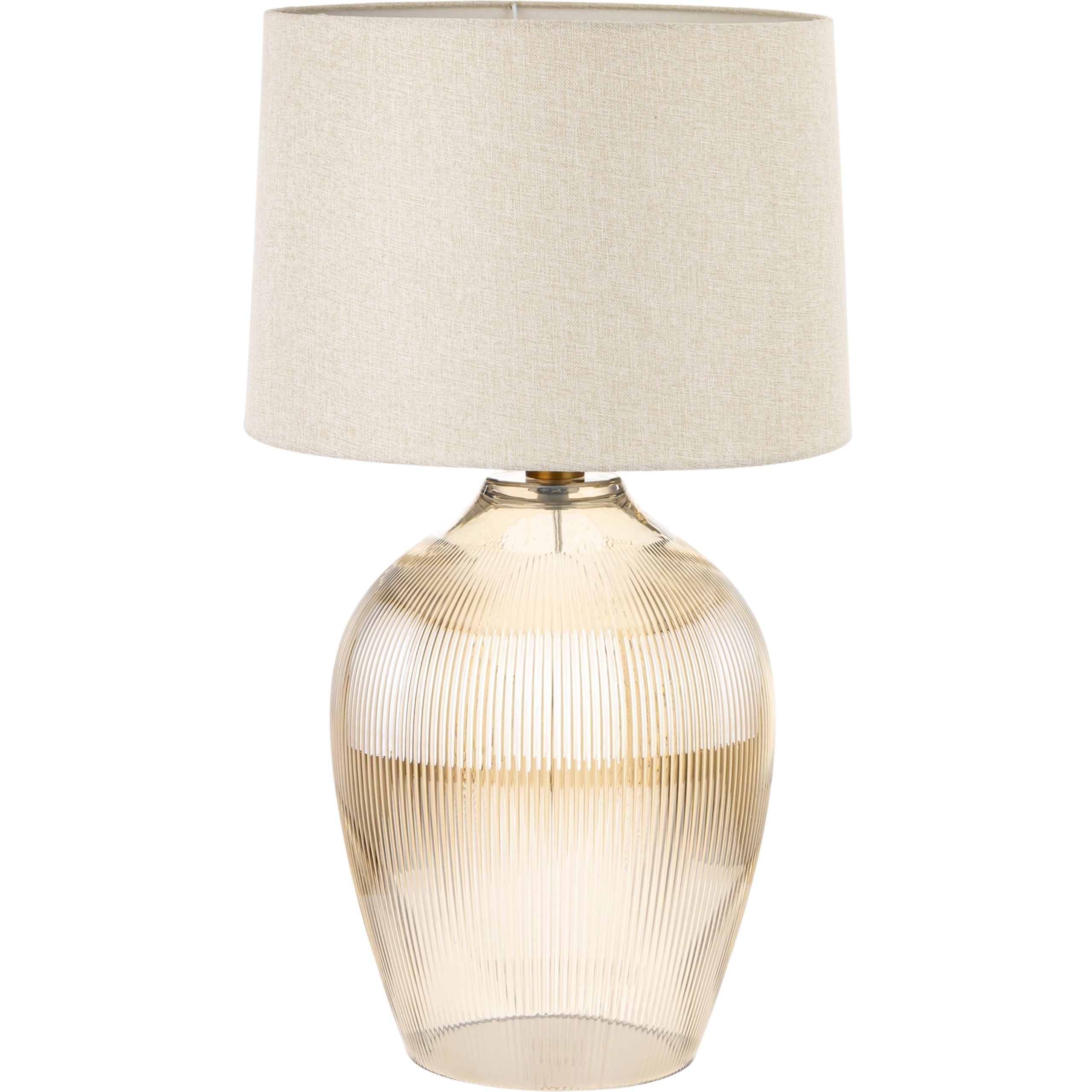 Wysoka Szklana Stylowa Lampa Glamour Stołowa Nocna z abażurem wys. 70 cm