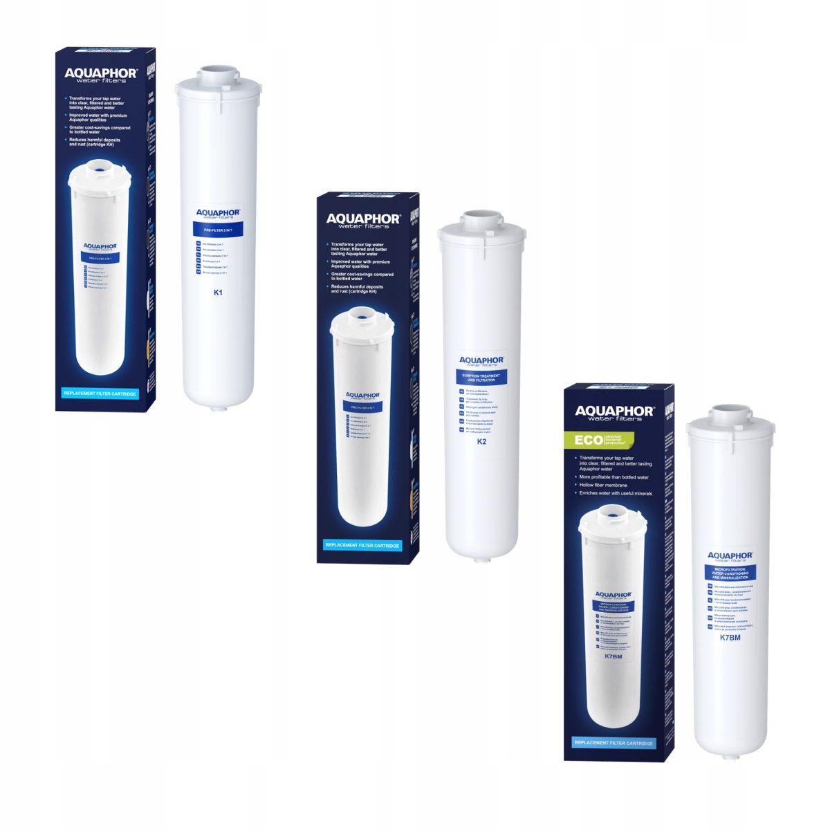 

Zestaw wkładów do Aquaphor RO202S (K1, K2, K7BM)