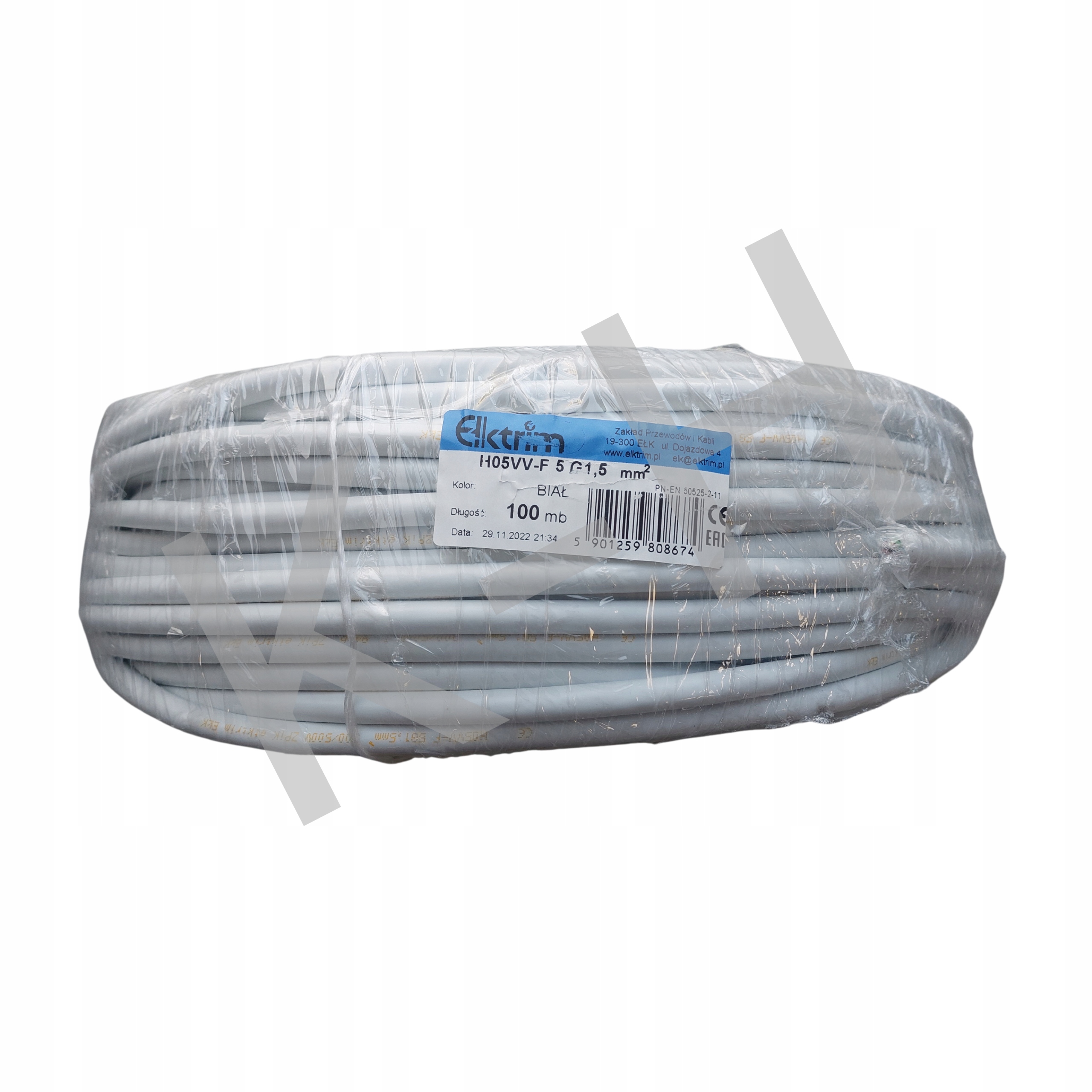 Elektrický kábel Ydy 3x1,5 450/750V biely 100 m