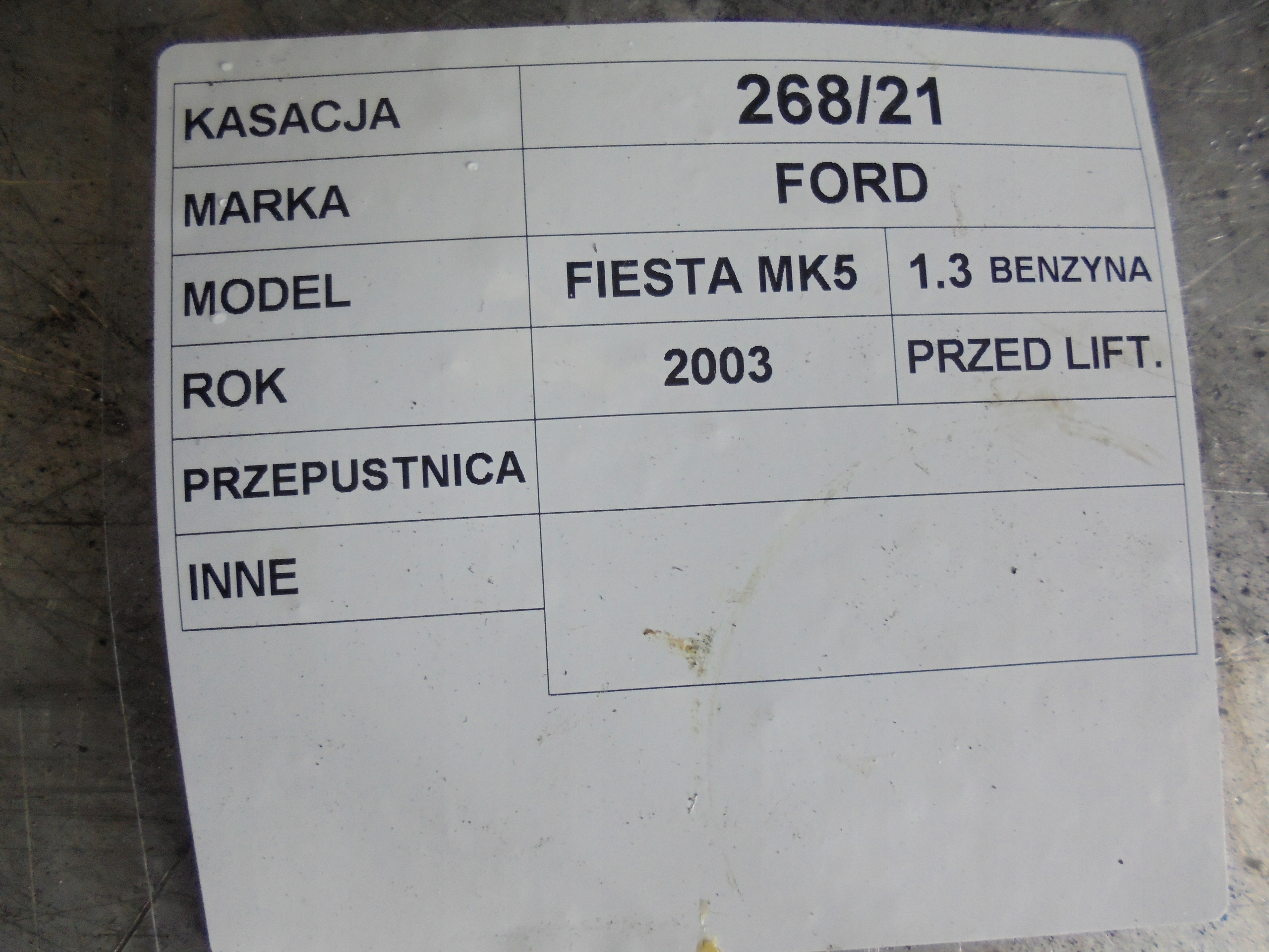 VALVOLA A FARFALLA FORD FIESTA MK5 1,3B P210080272