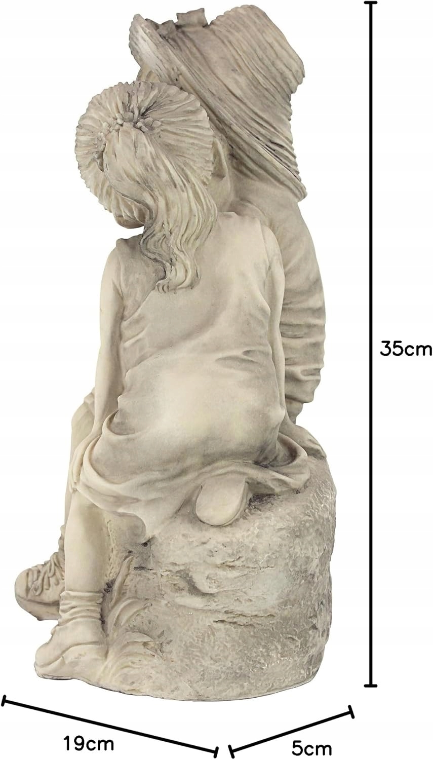 Dětská zahradní figurka, 35 cm, starožitný kámen, dekorace balkonové zahrady
