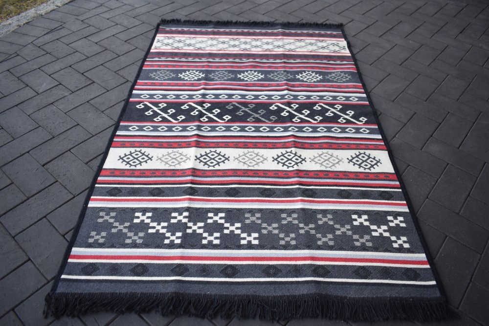 CIEKAWY BAWEŁNIANY ORIENTALNY TURECKI KILIM 1,00/1,60m