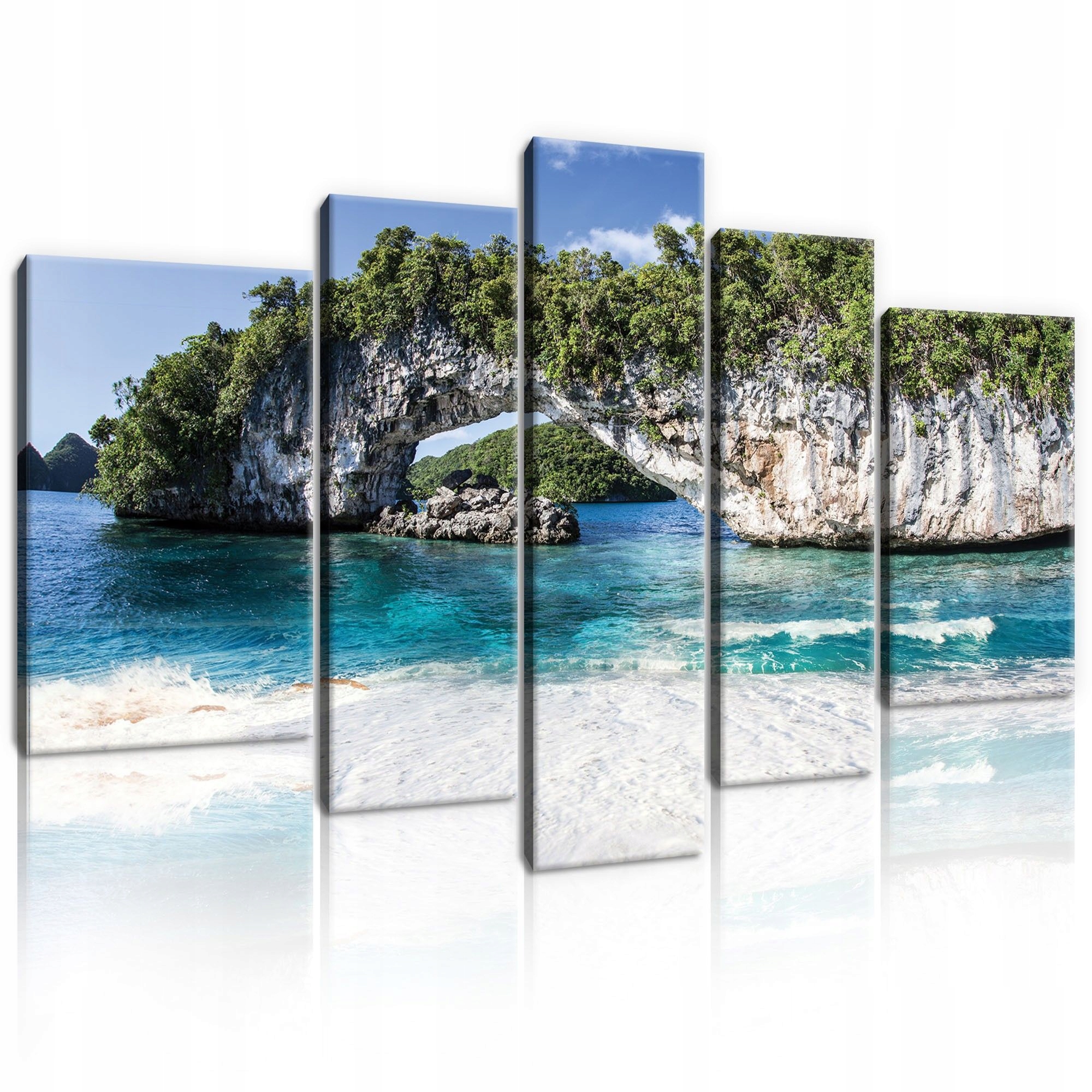 Obraz na plátne 170x100 Pohľad na pláž s penovými vlnami oceánu