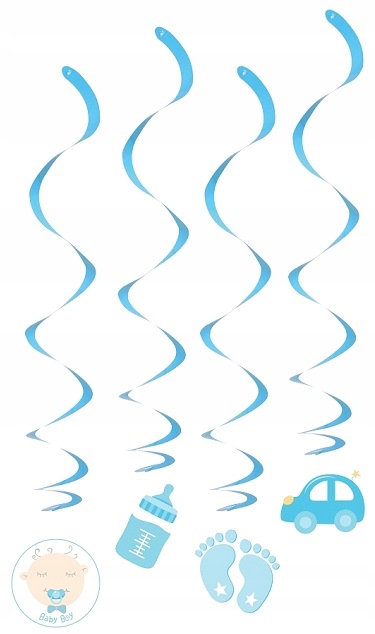 ŚWIDERKI NA BABY SHOWER CHŁOPCZYK 60 CM NIEBIESKIE