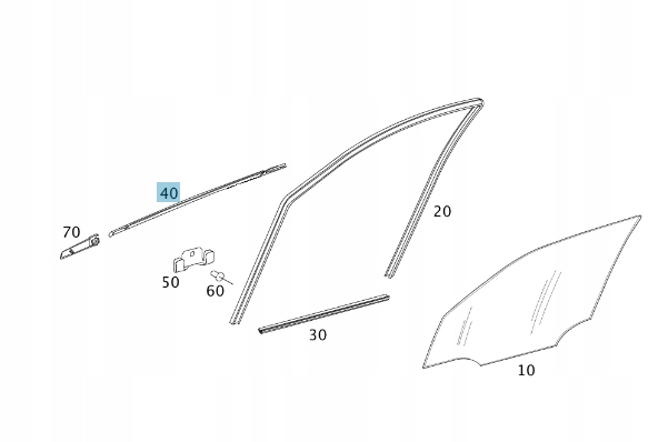 Shrnovací Lišta Mercedes A W169 Přední Levá