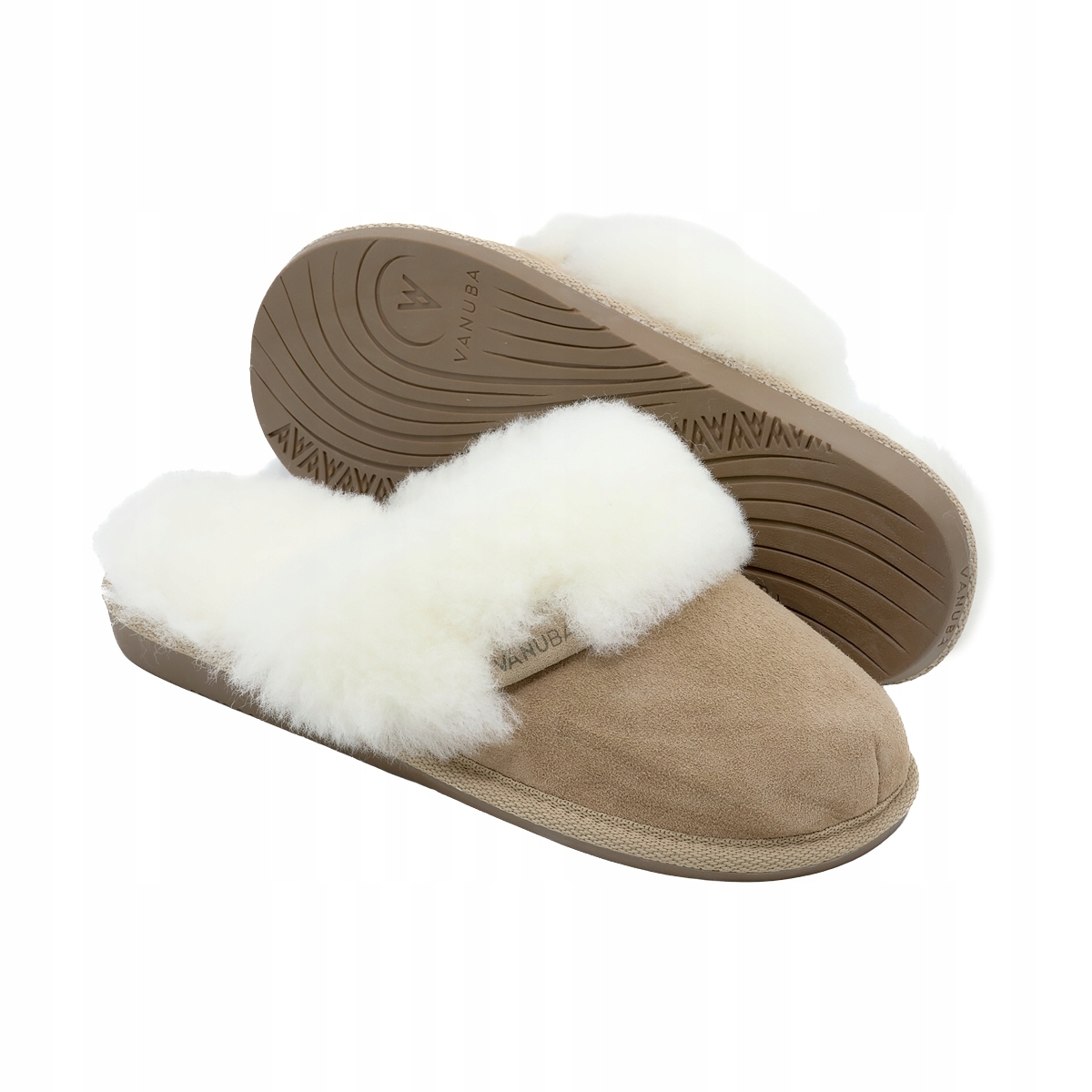 Dámské pantofle Horalské Pantofle Loutky Vlněné teplé Béžovo Bílé vel. 39