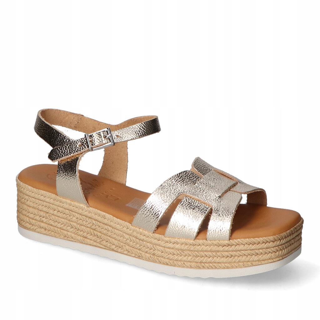 Dámské sandály na platformě Oh my Sandals Šampaňské Kožené 39