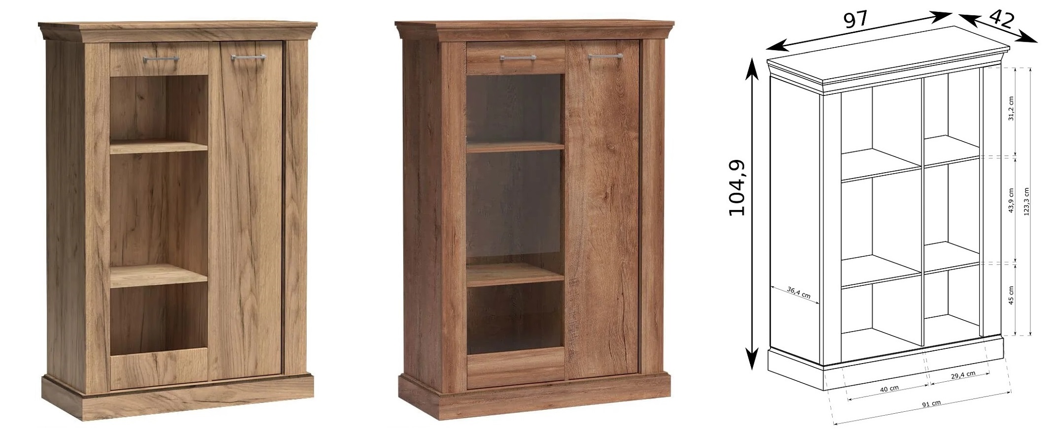 witryna mała komoda wysoka szafka szybą Antica 12 Marka Jarstol