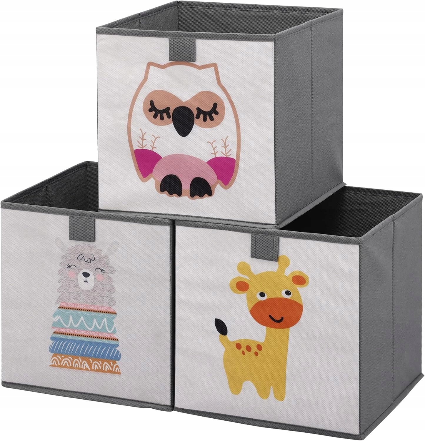 3X Pudełka Na Zabawki Dziecięce Skrzynki 28x28 CM Pojemniki Organizery Duże