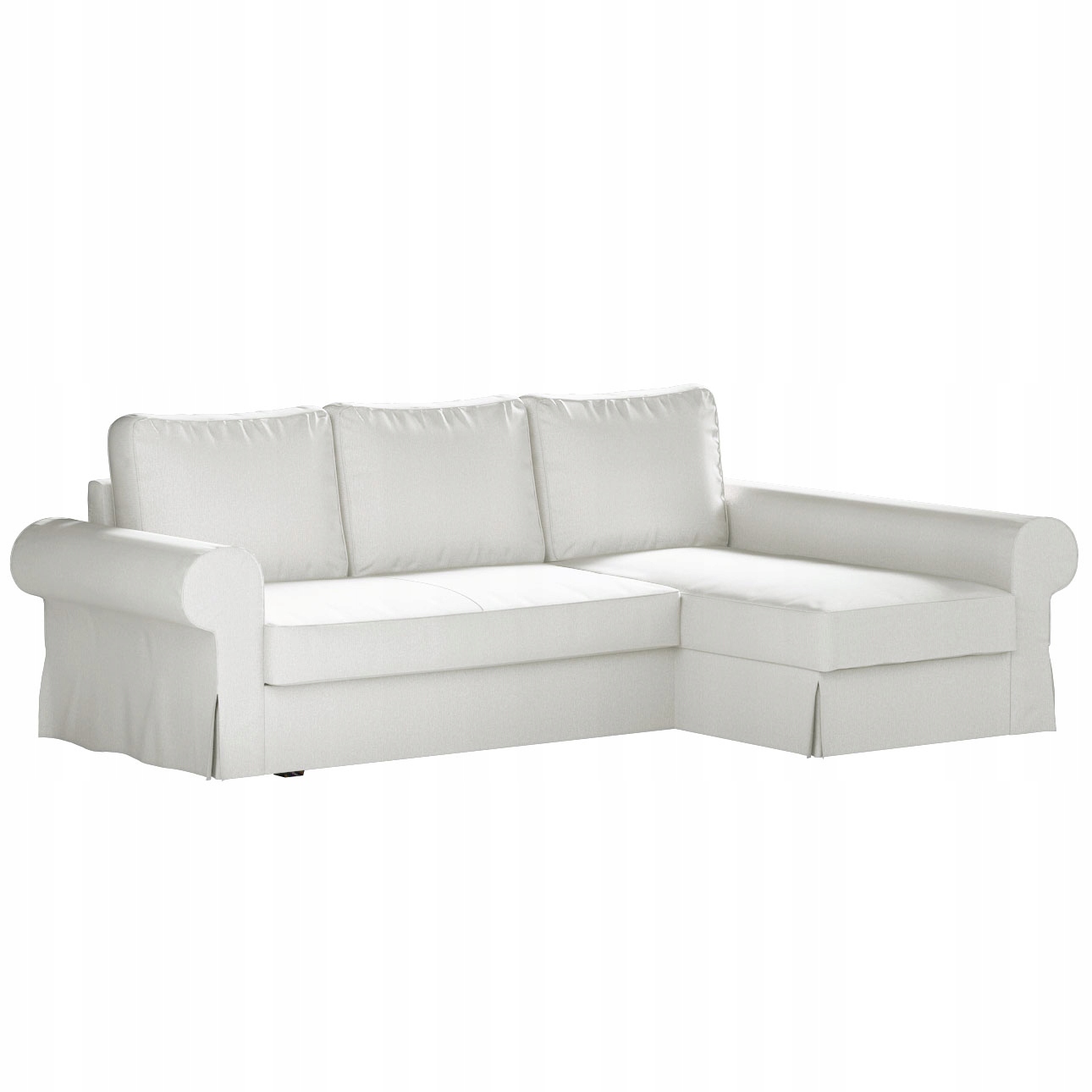 Dekoria potah na rozkládací pohovku Backabro s lehátkem Ikea, bílý