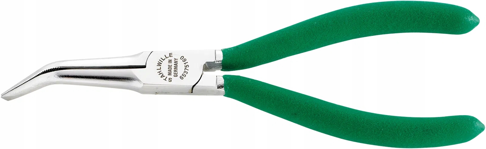 Szczypce półokrągłe (igłowe odg.45st.) dla elektroników 160mm; chrom./powl.