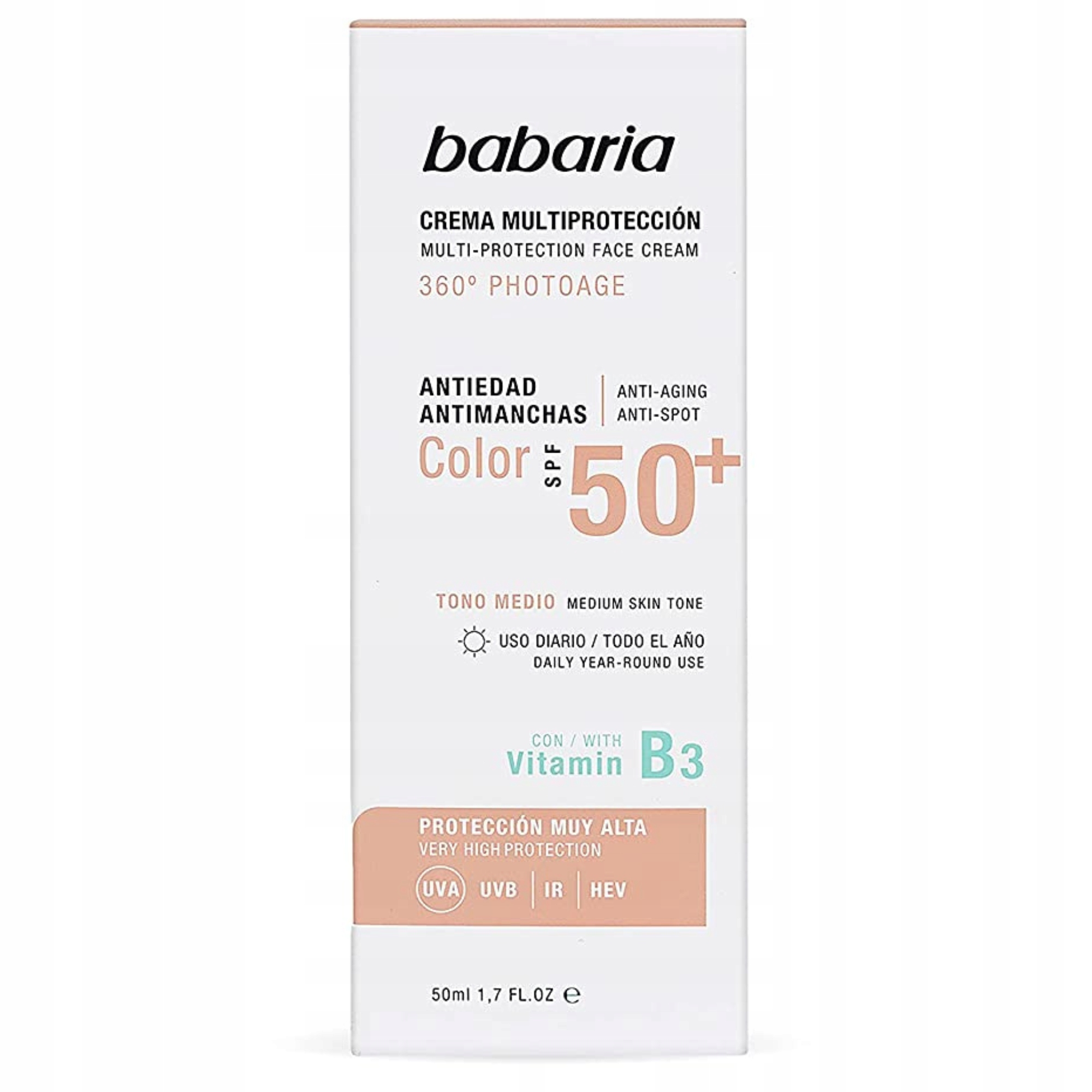 Babaria Multiochranný krém na obličej střední SPF50