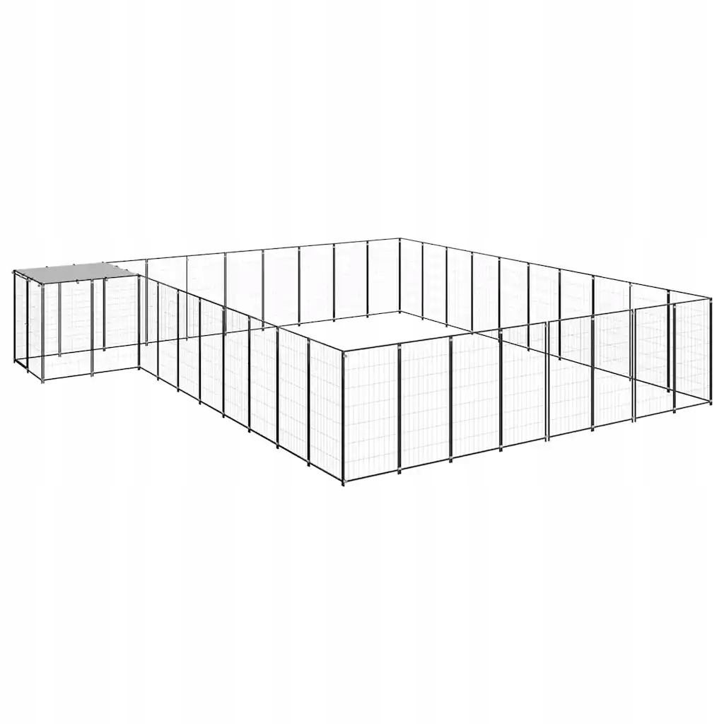 Levně Psí kotec černý 25,41 m² ocel