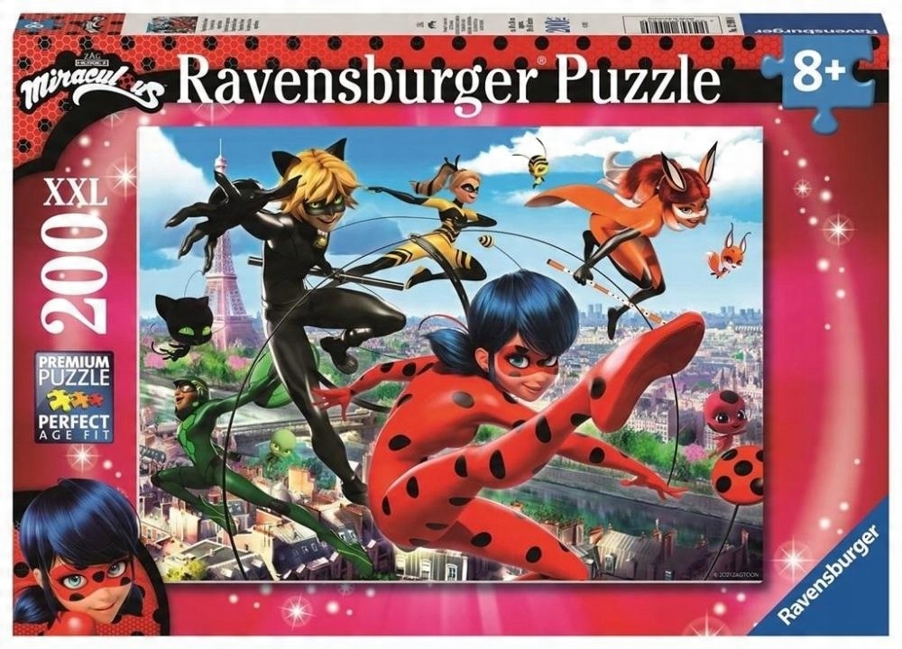 

Puzzle 200 Miraculum. Biedronka I Czarny Kot XXL..