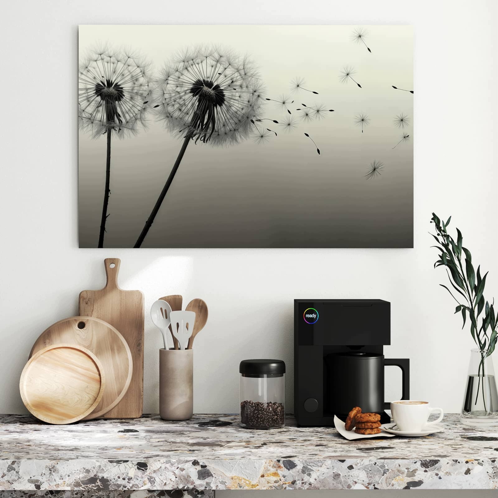 Magnetická tabule Pampeliška Černý 90 × 60 cm