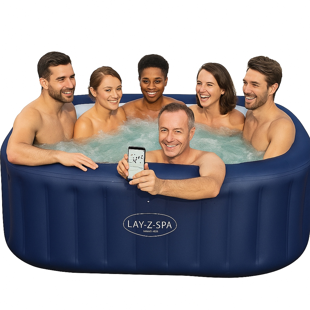 Dmuchane Spa Ogrodowe 6 Osobowe Basen z Hydromasażem Masaż Wodny Zestaw