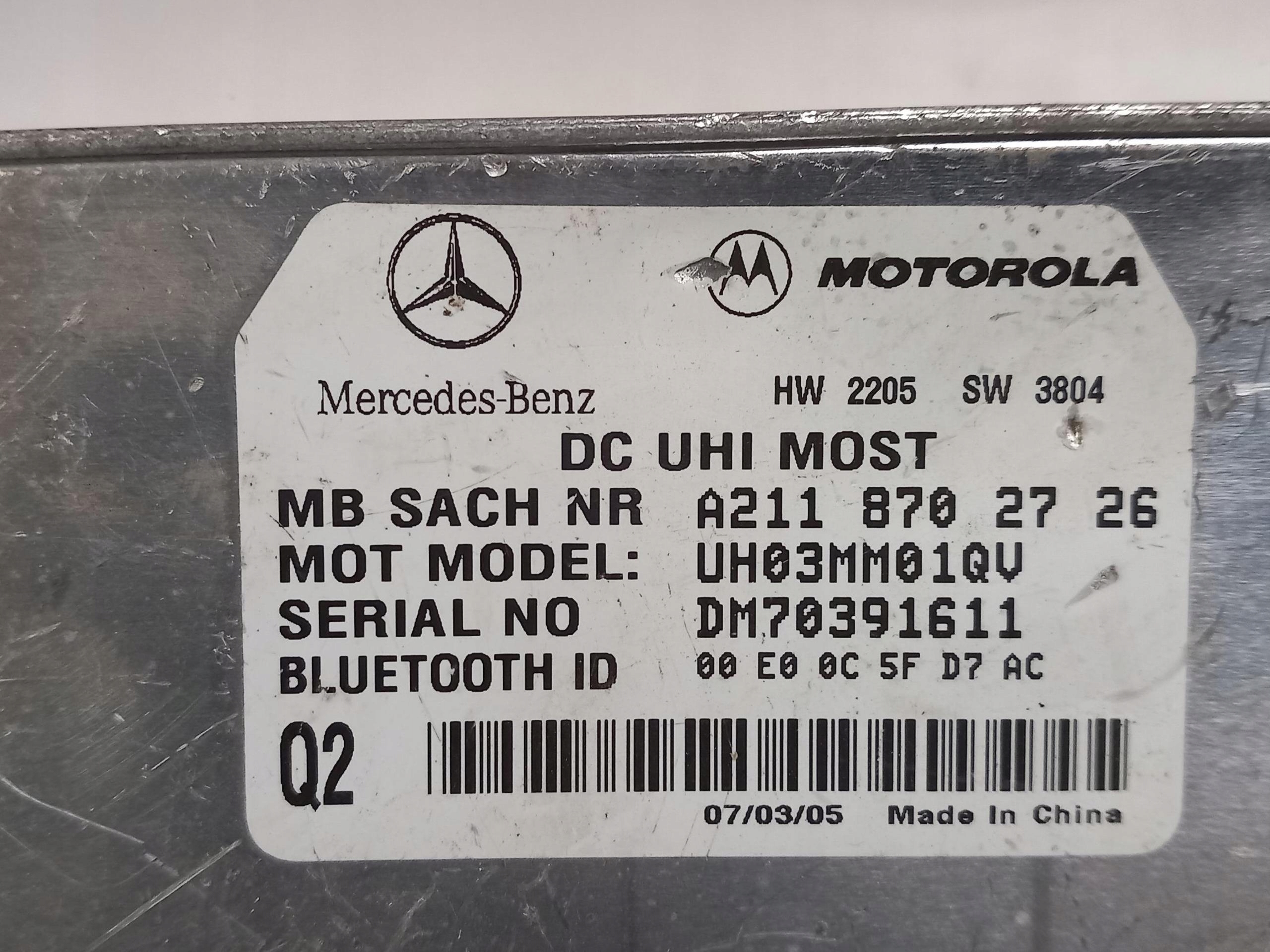 control unit module TELEFONU MERCEDES ML W164 A2118702726 05-11