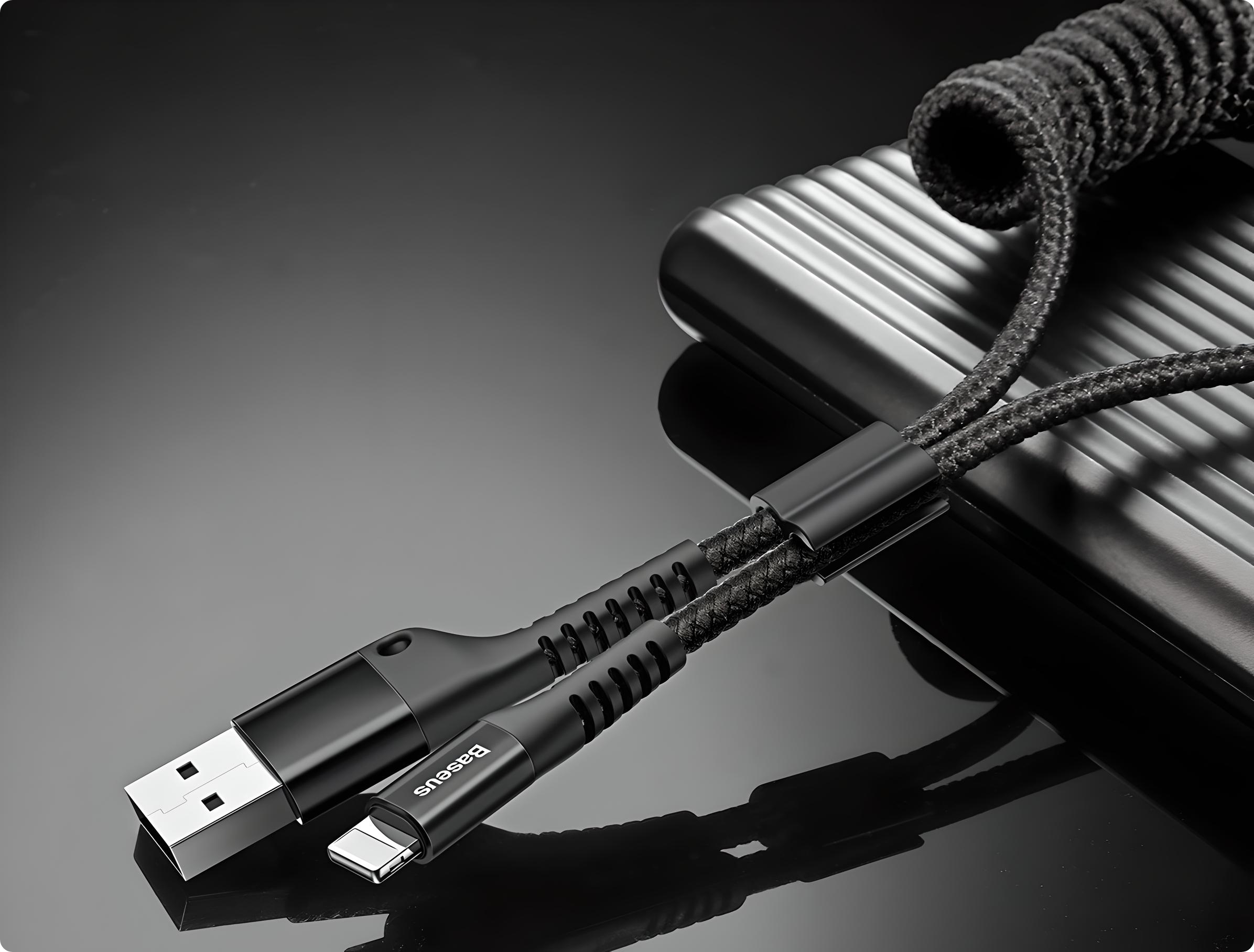BASEUS MOCNY KABEL SPIRALNY SPRĘŻYNKA USB DO LIGHTNING IPHONE PRZEWÓD 2A 1M Kod producenta CALSR-01