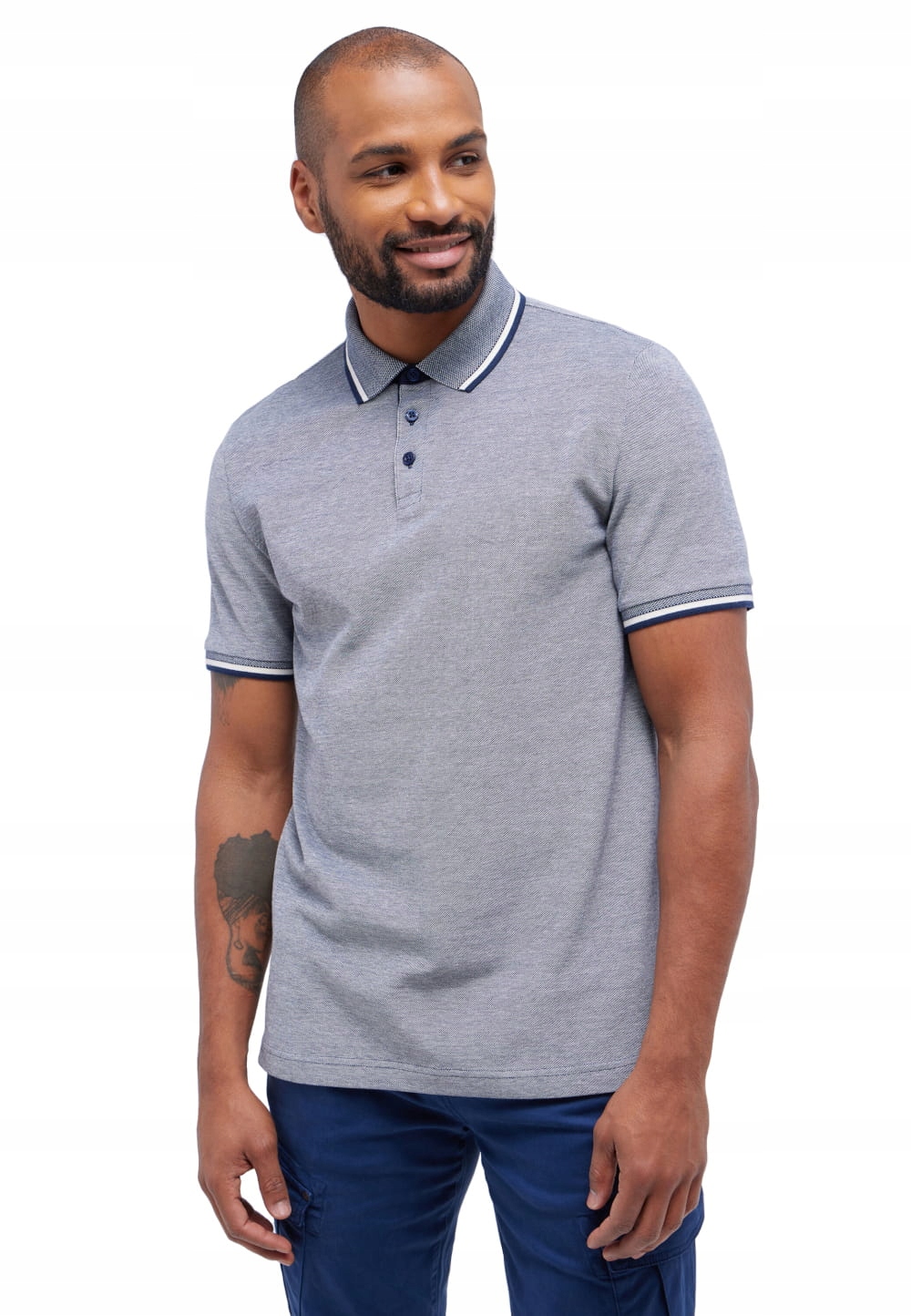 Pánská Polokošile Popelavá Šedá S Krátkým Rukávem Mustang XXL