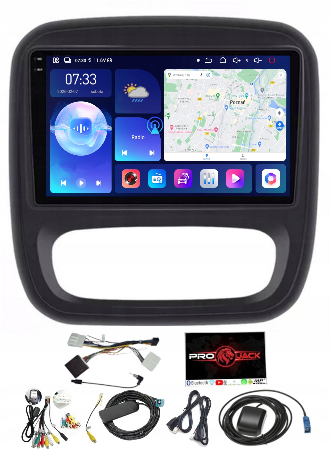 Gps Rádio Android Renault Trafic 2014-2021 Carplay Wifi Usb 6/128GB Sim