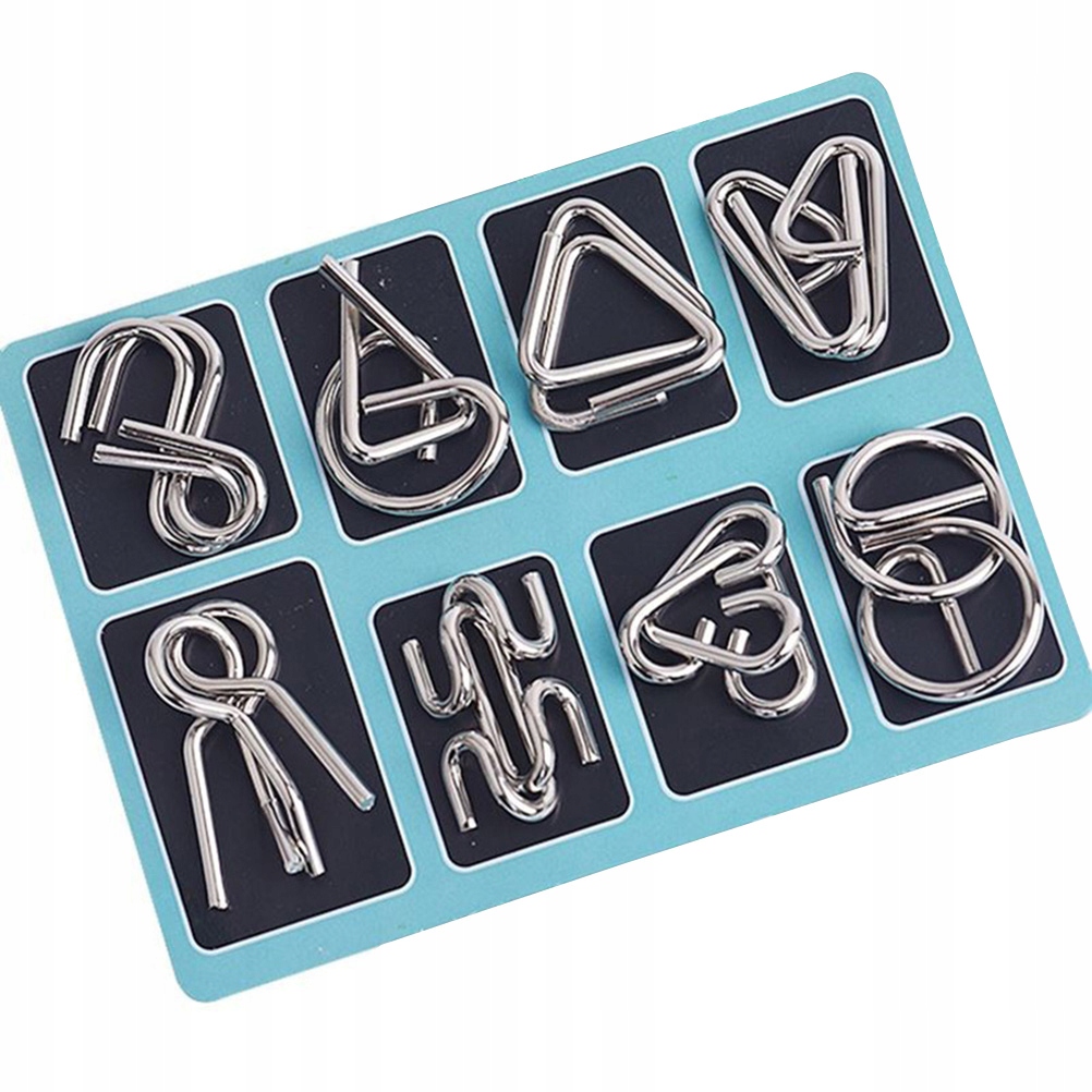 ZESTAW METALOWYCH PUZZLI IQ TEST 8 SZT