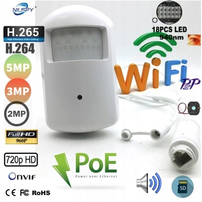 Skrytá Kamera V Detektoru Pohybu Wifi Audio 5MPX Sony!!__