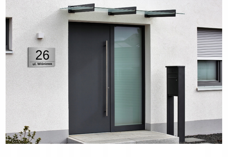 DUŻA TABLICZKA TABLICA ADRESOWA 40x30CM NUMER DOMU SREBRNA ALUMINUM DRUK UV Marka 3dCity