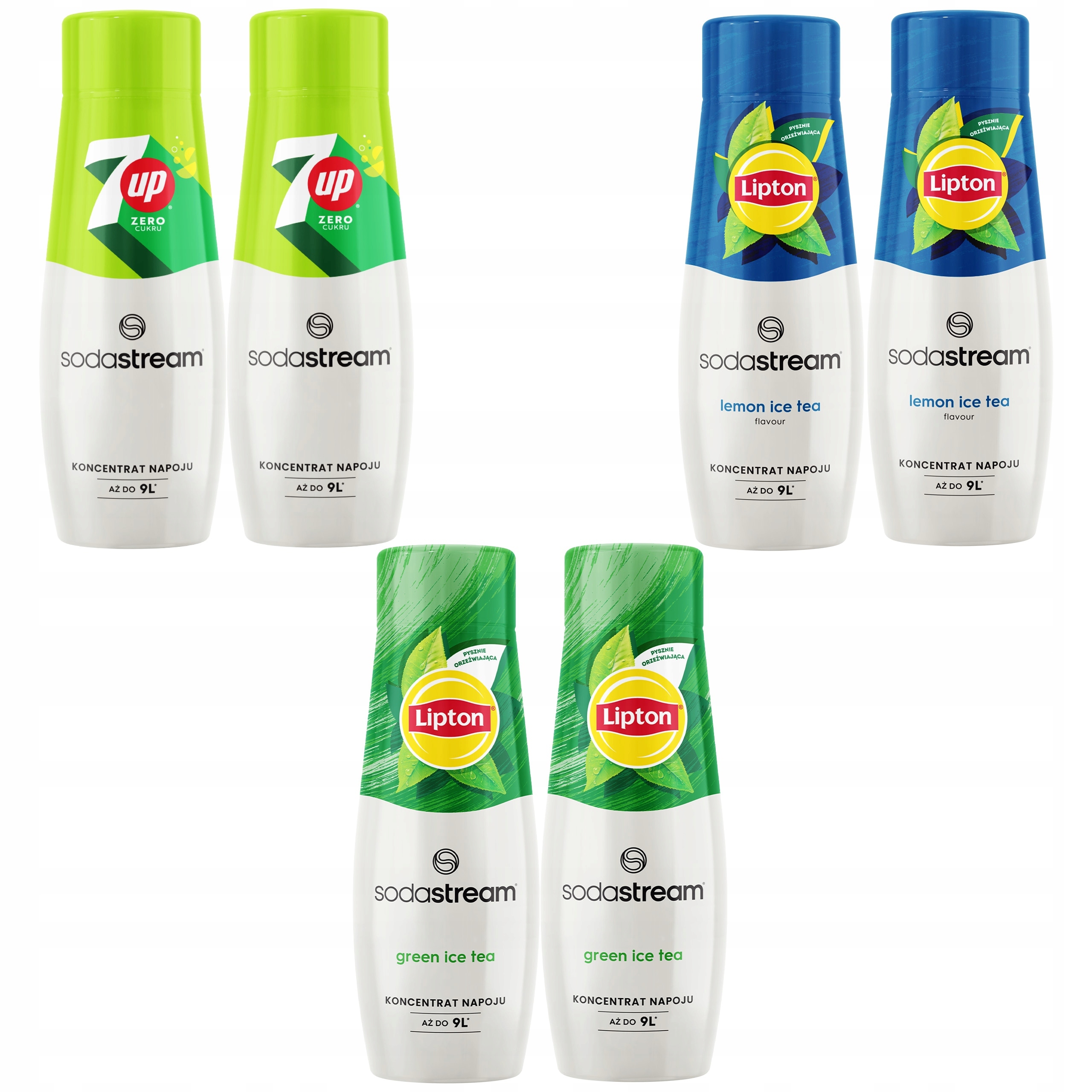 7UpFree Lipton 6 sirupů SodaStream ve 3 příchutích