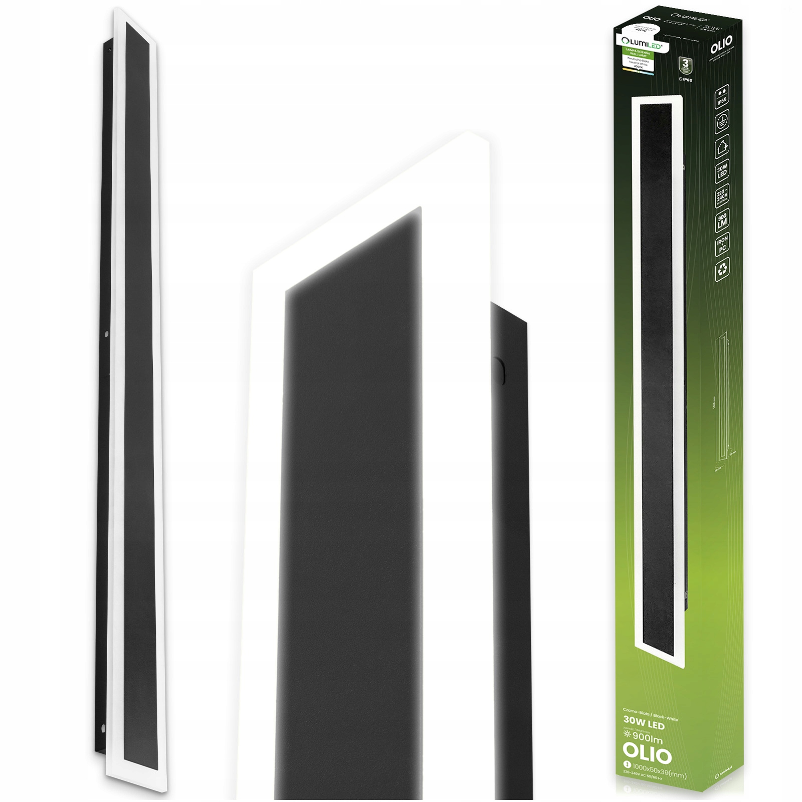 Zahradní Led nástěnná lampa Fasádní nástěnné svítidlo 30W 4000K 100 cm