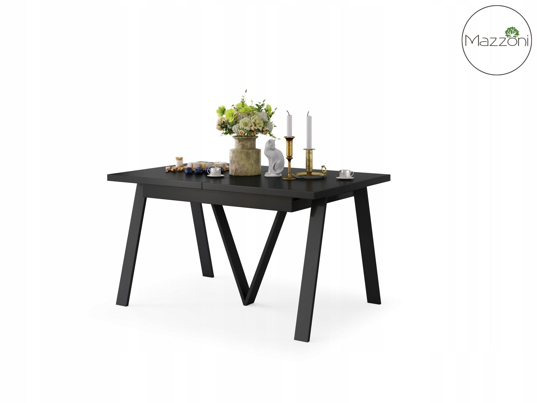 AVERY Czarny Mat | DUŻY STÓŁ LOFTOWY INDUSTRIALNY ROZKŁADANY DO 290 cm! Kolor mebla czarny