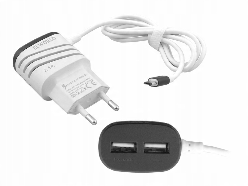 

Ładowarka Sieciowa Fast Charging MicroUSB 2x Usb