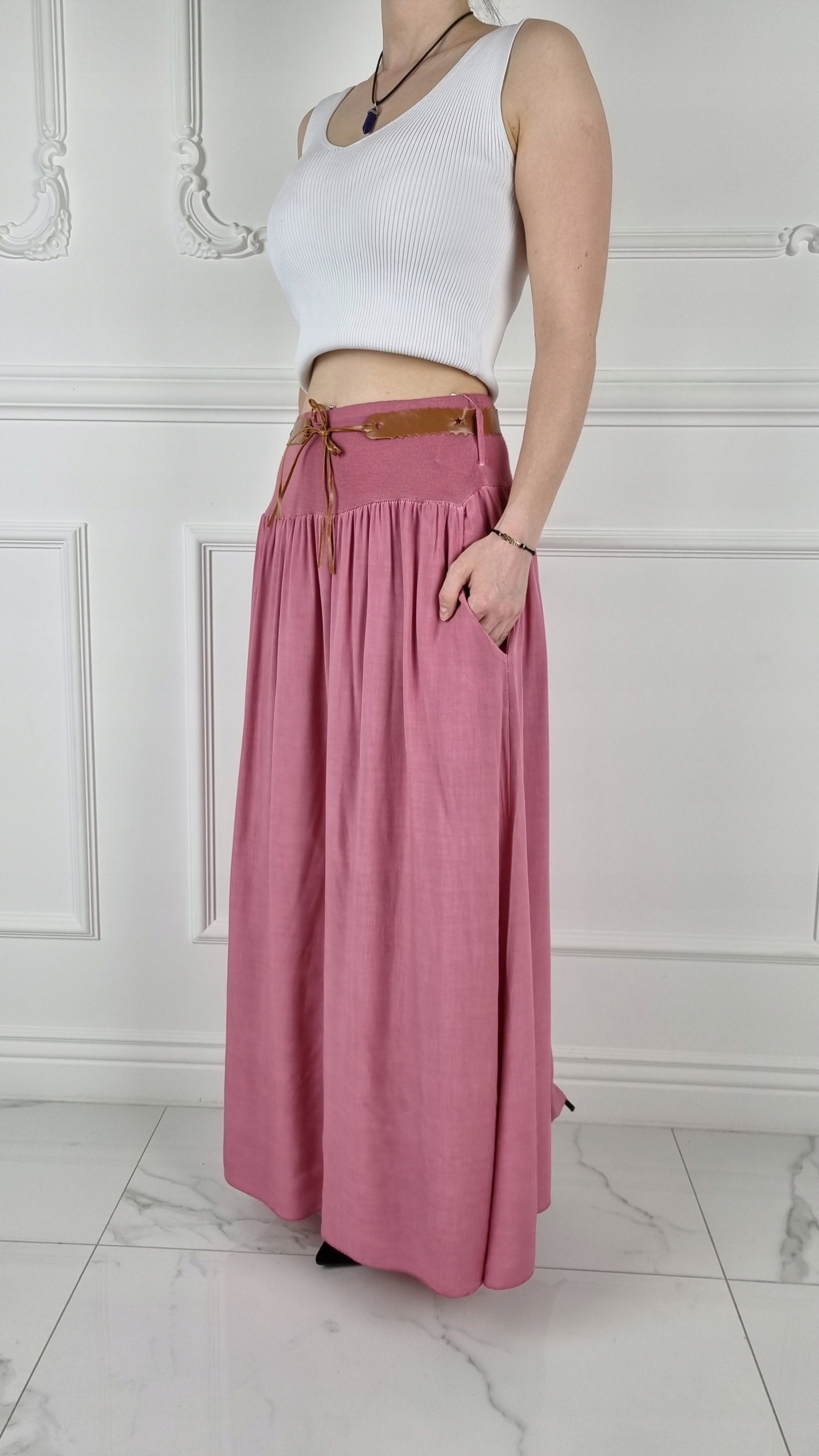 ZWIEWNA DŁUGA SPÓDNICA MAXI DO KOSTEK BOHO DAMSKA Zapięcie brak