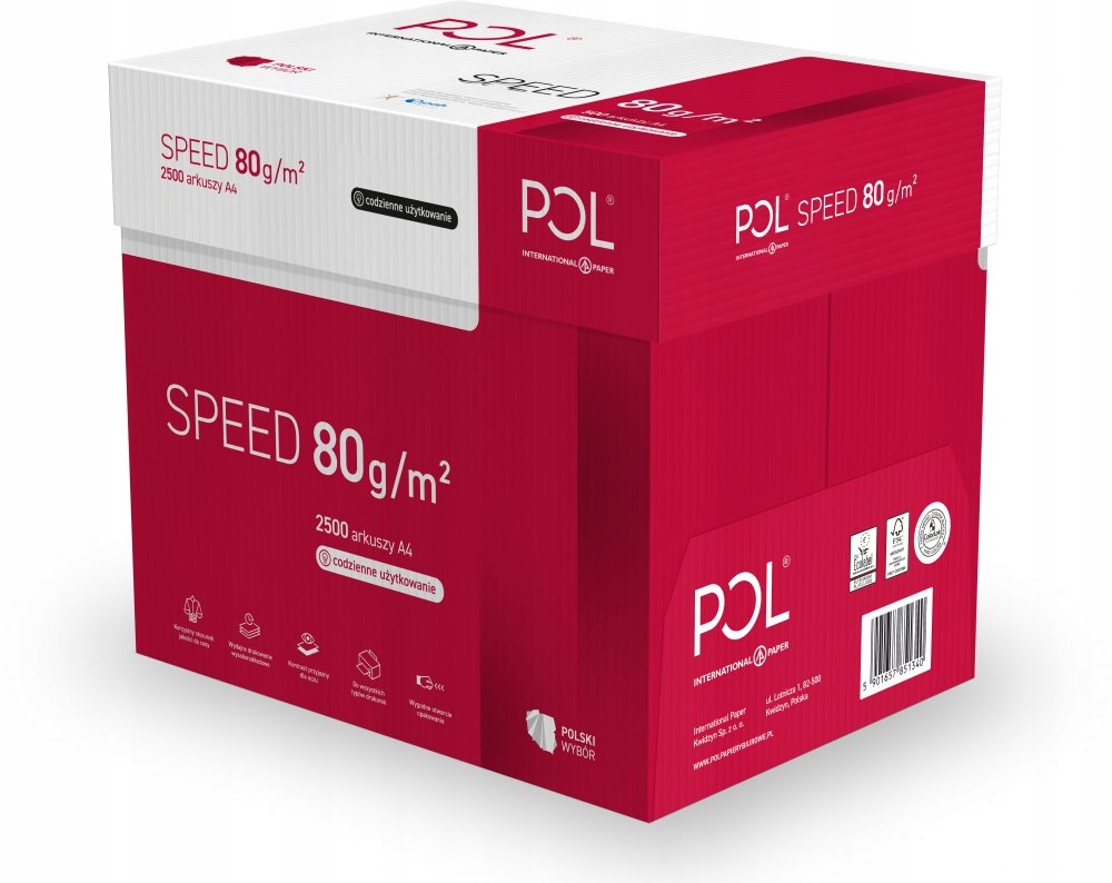 

Papier Ksero Polspeed A4 80g/M Karton 5 Ryz