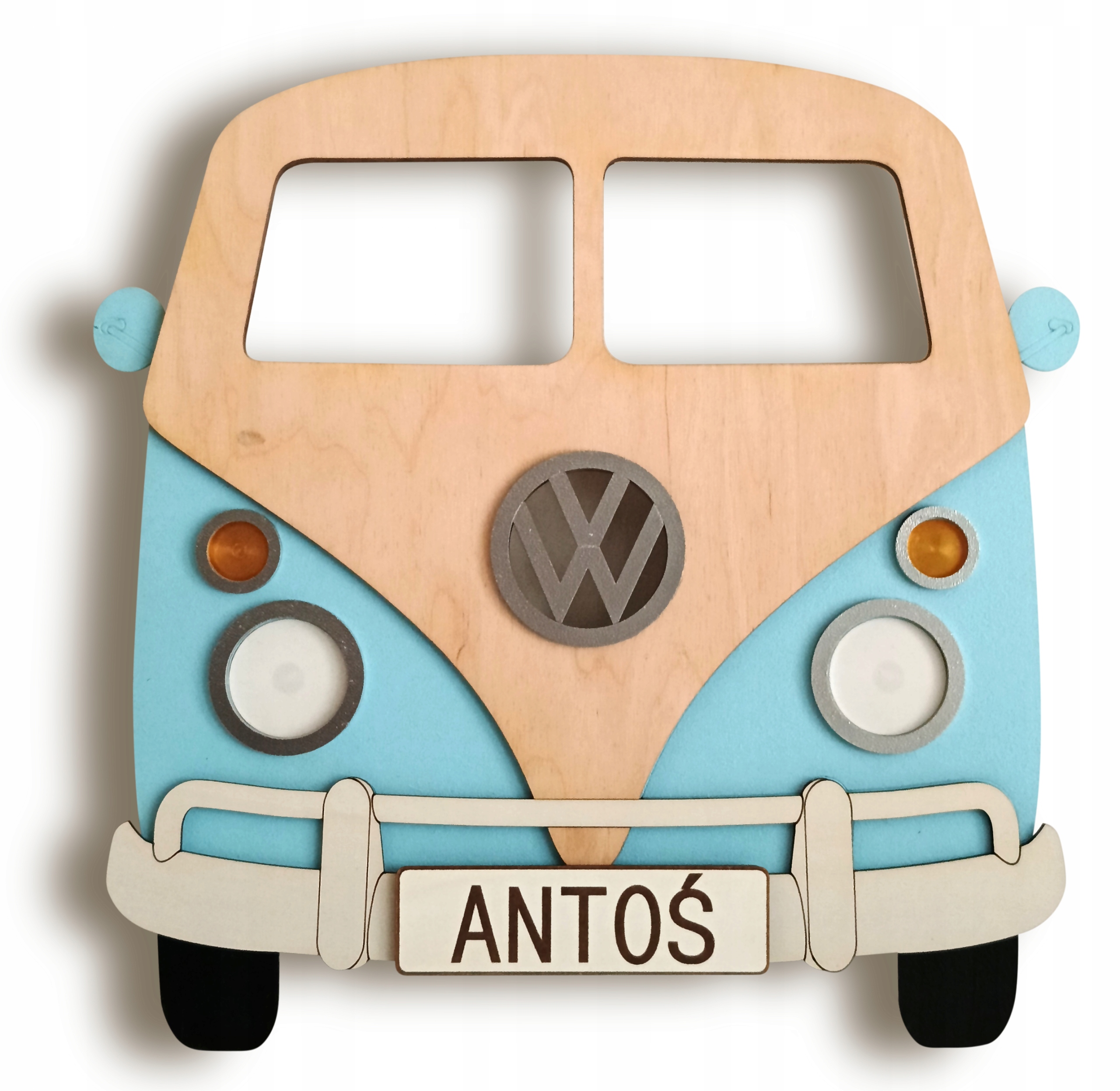 LAMPKA NOCNA LED STYLOWY BUS SPERSONALIZOWANA IMIĘ DZIECKA SUPER PREZENT