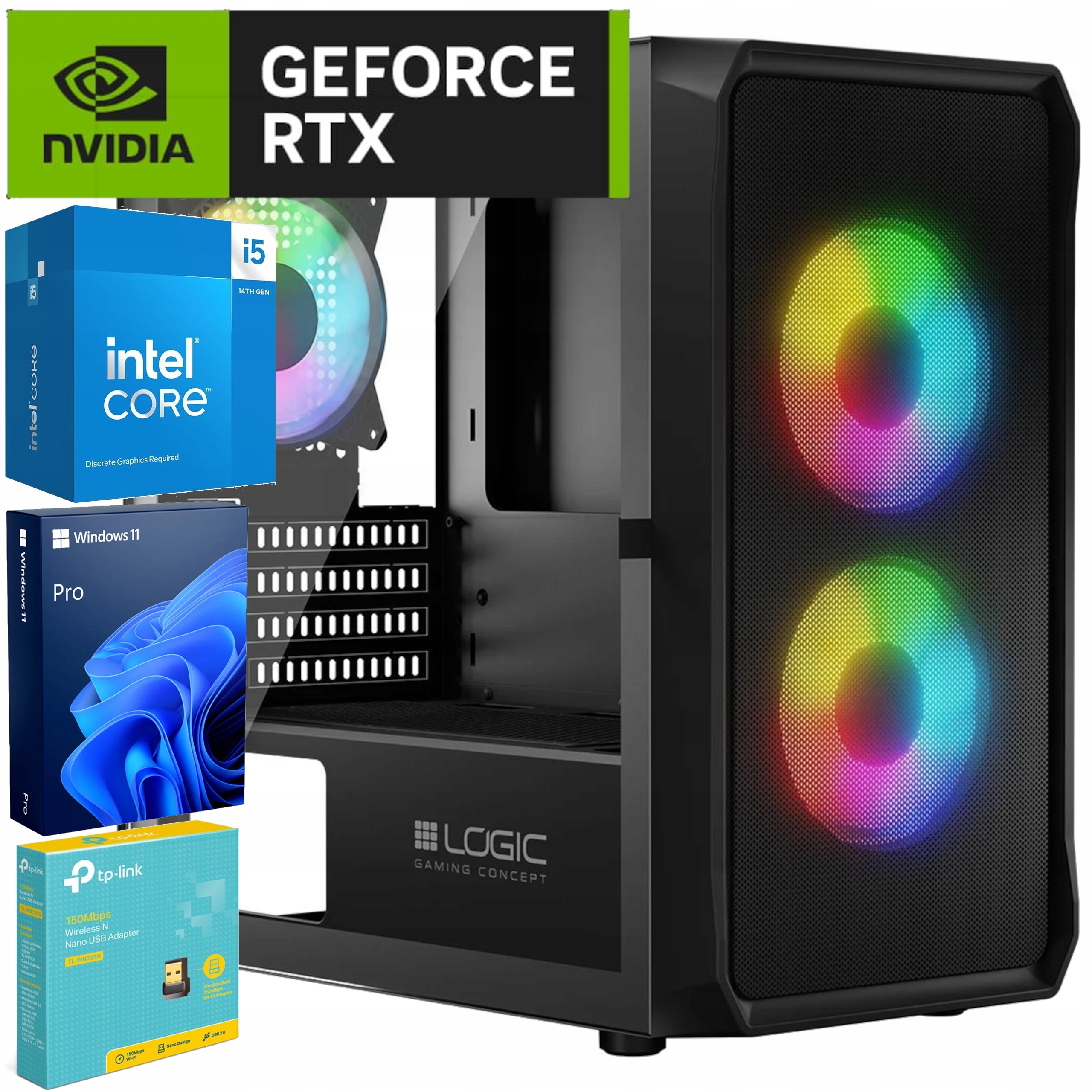 Komputer Pc Gamingowy i5-14400F l RTX5060Ti l 32 Gb l 1TB Ssd l Win 11