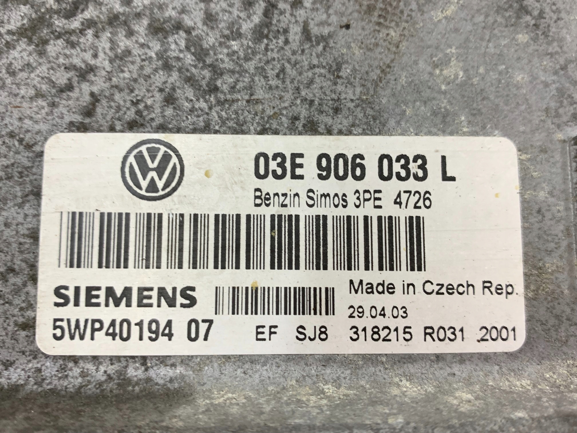 computer Motore VW POLO IV 9N 1.2B 03E906033L