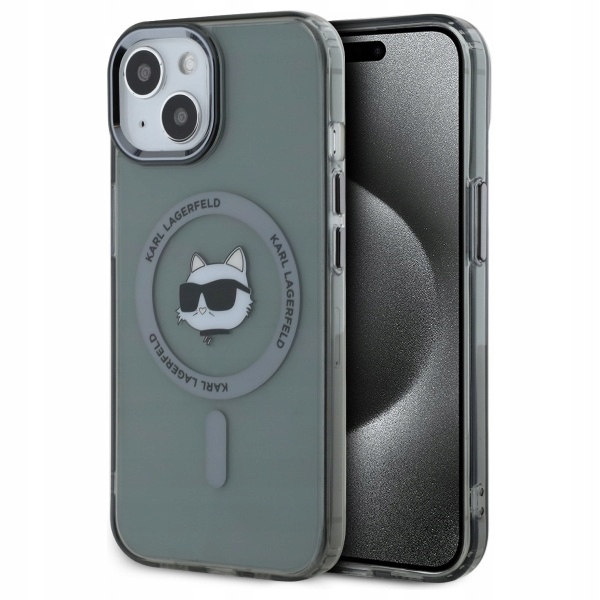 Karl Lagerfeld KLHMP15SHLSCHK Kryt Pouzdro pro iPhone 15 6.1" černý/černé, tvrdé, IML Met