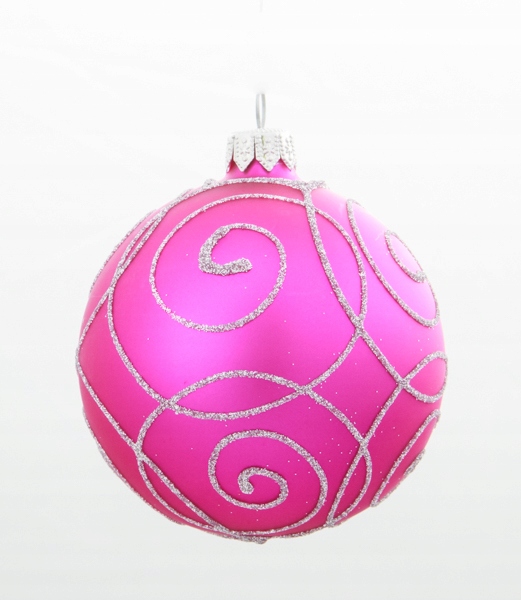 

Bombka choinkowa szklana ręcznie zdobiona 8 cm