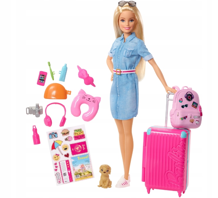 

Lalka Barbie Barbi w podróży piesek I can be