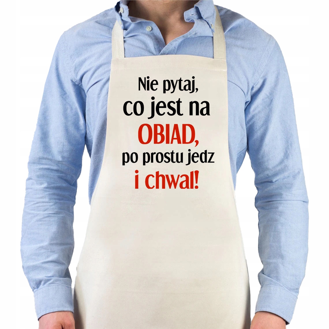 Pánská Béžová Zástěra Dárek ke Dni otců pro tatínka Otce Jíst a chválit